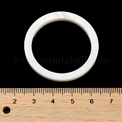 ナチュラルホワイトシェルリンクリング  リング  ホワイトスモーク  40x4mm  内径：32mm&nbsp;SSHEL-M022-16