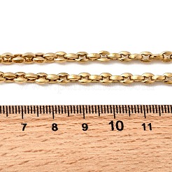 4mm 304ステンレススチール製コーヒー豆リンクチェーンネックレス（女性用）  PVD真空メッキ  22KGP本金メッキ  17.72インチ（45cm）&nbsp;NJEW-B134-06A-G