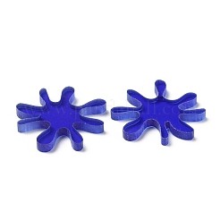 半透明のアクリルカボション  DIYイヤリングアクセサリー用  花  ブルー  20x2mm&nbsp;TACR-G033-01C