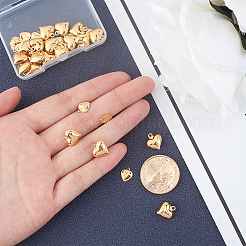 304ステンレスペンダント  膨らんだ心  ゴールドカラー  13x11.5x4.5mm  穴：1.2mm  40個/箱&nbsp;STAS-UN0018-62G