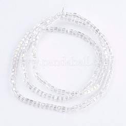 電気メッキガラスビーズセット  ABカラーメッキ  多面カット  キューブ  クリアAB  2~2.5x2~2.5x2~2.5mm  穴：0.5mm  約195~200個/連  16.9~17.5インチ（43~44.5cm）&nbsp;EGLA-F121-AB-A02