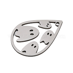 ハロウィン 201 ステンレス ペンダント  変色防止  ティアドロップ  ゴースト  26x18x1mm  穴：1.2mm&nbsp;STAS-Z155-01A-P