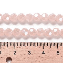 電気メッキガラスビーズセット  ファセット（32ファセット）  パール光沢メッキ  ラウンド  ミスティローズ  6mm  穴：1mm  約98~100個/連  20.39~20.59インチ（51.8~52.3cm）&nbsp;LS-EGLA-A035-J6mm-A08