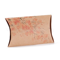 紙枕ボックス  ギフトキャンディー梱包箱  クリアウィンドウ付き  花柄  バリーウッド  12.5x8x2.2cm&nbsp;CON-G007-03B-09
