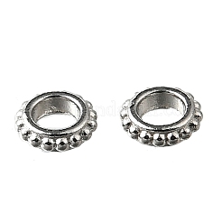 304ステンレススチールスペーサービーズ  花  ステンレス鋼色  3x0.9mm  穴：1.5mm&nbsp;STAS-U048-03P