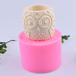 DIY 食品グレード DIY シリコンキャンドル型  キャンドル作り用  フクロウ  濃いピンク  8.3x6.3cm&nbsp;PW-WGF4B5F-01
