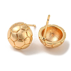 真鍮製スタンドピアス  サッカー  18KGP本金メッキ  10.5mm  ピン：0.75mm&nbsp;EJEW-R158-02G