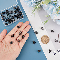 304ステンレススチールスナップオンベイル50個  電気泳動黒  9.5x7x6.5mm  穴：8x5mm&nbsp;STAS-UN0044-80