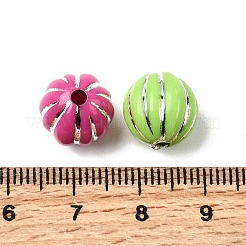 不透明なアクリルビーズ  シルバーライン入り  カボチャ  ミックスカラー  11.5x12x11.5mm  穴：2mm  約625個/500g&nbsp;OACR-A044-02A
