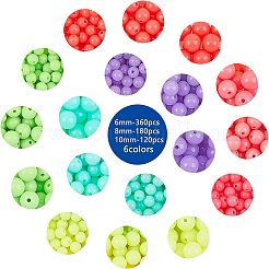 530個、12種類のスタイルのプラスチック製蓄光釣りビーズ  楕円形と円形のビーズ釣りルアー  釣り道具ツール  ライムグリーン  490個/箱&nbsp;FIND-FH0002-92
