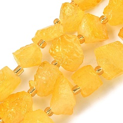 生の粗い天然水晶ビーズ連売り  染め  シードビーズで  ナゲット  8~18x9~15x8~11mm  穴：1.5~2mm  約12~13個/連  7.48''~7.68''（19~19.5センチメートル）&nbsp;G-Z131-J01-10