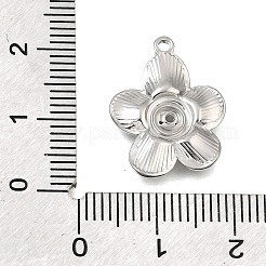 304ステンレスペンダント  花のチャーム  ステンレス鋼色  20x15x2.5mm  穴：1.4mm&nbsp;SA-CBAF4B0-01P-02
