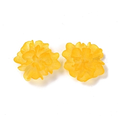 クリア樹脂カボション  携帯電話の装飾とボビーピンのアクセサリーのDIY  花  ゴールド  25x22.5x9.5mm&nbsp;RESI-G027-01C