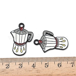 合金エナメルチャーム  コーヒーマシンのチャーム  ブラック  グレー  18x19x1.5mm  穴：2mm&nbsp;LS-ENAM-D311-01C-EB