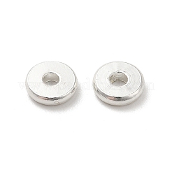 真鍮製スペーサービーズ  ディスク  925銀メッキ  5x1.2mm  穴：1.5mm&nbsp;KK-P249-04B-S