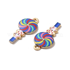 合金エナメルチャーム  ゴールドカラー  ロリポップチャーム  ミックスカラー  24x12x2mm  穴：1.5mm&nbsp;ENAM-D043-13G