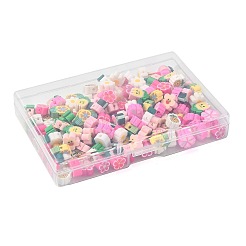 200個10スタイル手作りポリマークレイビーズ  花  ミックスカラー  7~12x7~11x3~5mm  穴：1.5~1.6mm  20個/スタイル&nbsp;CLAY-FS0001-54