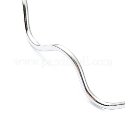 変色しない304ステンレススチール製カフネックレス  ウェーブリング  ステンレス鋼色  内径：4.72インチ（12cm）  2mm&nbsp;NJEW-Z039-02P