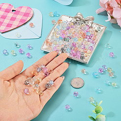 240個8色のクラックル透明ガラスビーズ  ラウンド  多面カット  ミックスカラー  7.5mm  穴：1mm  30個/カラー&nbsp;GLAA-TA0004-19