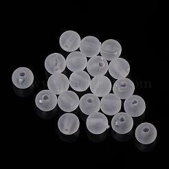 ラウンドクリアアクリルビーズ  艶消し  透明  8mm  穴：1.5mm  約1800個/500g&nbsp;PL582
