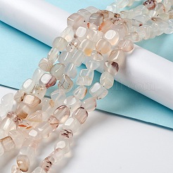 天然石瑪瑙ビーズ連売り  ナゲット  ホワイト  5~11x5~12x5~11mm  穴：1~1.4mm  約39~50個/連  14.17~14.96インチ（36~38cm）&nbsp;G-F745-01