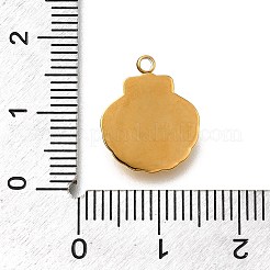 304ステンレススチールチャーム  14KGP本金メッキ  イオンプレーティング（ip）  シェル形状  15x12.5x3mm  穴：1.6mm&nbsp;STAS-R159-46G-05