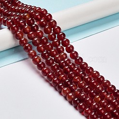 ガラスラウンドビーズ連売り  模造石  ラウンド  暗赤色  8~8.5x8mm  穴：1mm  約46~52個/連  14.17''~15.35''（36~39センチメートル）&nbsp;GLAA-M044-01I