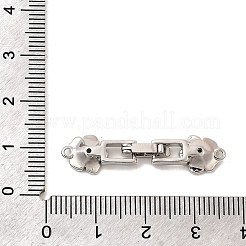 真鍮製マイクロペーブクリアキュービックジルコニアの留め金  花  プラチナ  32.5x8x3mm  穴：1mm&nbsp;KK-C075-32P