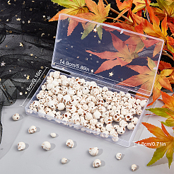 ハロウィンのスカルブレスレットの作り方キット  合成ターコイズビーズを含む  伸縮性のある糸  ホワイト  ビーズ：200個/箱&nbsp;DIY-SC0020-14B