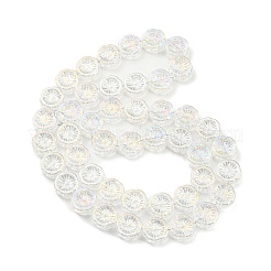 Ab カラーメッキ電気メッキガラス透明ビーズ連売り  花  クリアAB  14x14.5x5.5mm  穴：1.2mm  約45個/連  25.83インチ（65.6cm）&nbsp;EGLA-G037-10A-AB02