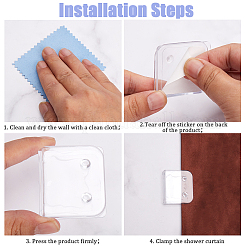 5セットの粘着ABSプラスチックシャワーカーテンクリップ  ホワイト  45x50.5x9mm&nbsp;DIY-CN0003-12
