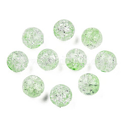 クリアクラックアクリルビーズ  ラウンド  薄緑  8x7.5mm  穴：1.8mm  約1003個/295g&nbsp;LS-CACR-N002-25B