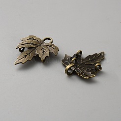 合金フックボタン  ショールとケープのバックル  衣類用アクセサリー  葉  アンティークブロンズ  66x31x1~7mm&nbsp;DIY-WH0683-45