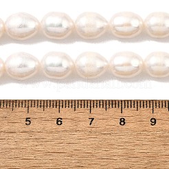 天然養殖淡水パールビーズ連売り  ライス  グレード2 A  古いレース  9~10mm  穴：0.6mm  約35~36個/連  15.55''~15.75''（39.5~40センチメートル）&nbsp;PEAR-I007-01E-02A