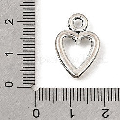 合金のチベット風チャーム  ハートチャーム  アンティークシルバー  20x13x2mm  穴：2.5mm  約884個/1000g&nbsp;AL-CBA3B63-30AS