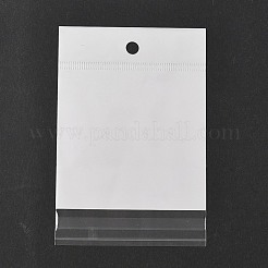 レクタングルセロハンのOPP袋  吊り下げ穴付きトップセルフシールバッグ  ホワイト  12x8x0.01cm  穴：7mm&nbsp;OPC-Z001-01A