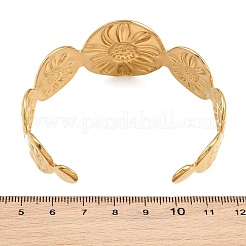 夏用ビーチアクセサリー 304ステンレススチール製オープンカフバングル（女性用）  ゴールドカラー  花  内径：1.73インチ（4.4cm）x2.64インチ（6.7cm）&nbsp;SA-CBA9AC8-02D-G