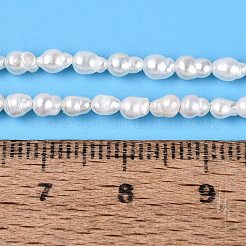 天然有核パールビーズ連売り  けし真珠  ライス  乳白色  2~8x2~3.5mm  穴：0.5mm  約69~108個/連  15.16~15.55インチ（38.5~39.5cm）&nbsp;PEAR-N012-02O-01