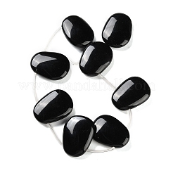 天然ブラックオニキス（染色＆加熱）ビーズ連  台形  トップ掘削  40x30x10~11mm  穴：1.6mm  約8個/連  15.35''（39センチメートル）&nbsp;G-NH0019-E01-01