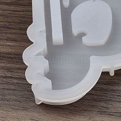 シリコンモールド  猫の形  ホワイト  115x8mm  穴：4mm&nbsp;LS-SIL-D301-01B