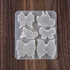 蝶のDIYキーチェーンペンダントシリコンモールド  UVレジン用  エポキシ樹脂工芸品作り  ホワイト  126x108x6mm&nbsp;DIY-Q037-18A