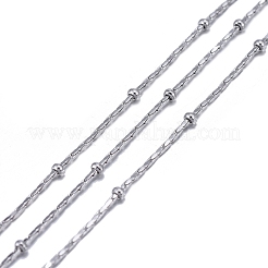 変色しにくい304ステンレススチール製ボストンリンクチェーン  ロンデルビーズと  ハンダ付け  スプールで  ステンレス鋼色  0.8mm  ロンデル：2x1mm  約32.8フィート（10m）/ロール&nbsp;CHS-F011-16A-P