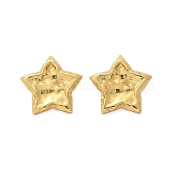 女性用304ステンレススチールスタッドピアス  イオンプレーティング（ip）  スター  18KGP本金メッキ  26x27.5mm&nbsp;EJEW-U047-12G