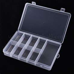プラスチックビーズ保管容器  9コンパートメントオーガナイザーボックス  長方形  透明  24.5x14.5x3.5cm  コンパートメント：14x6.5x3cm＆6.8x3.7x3cm&nbsp;CON-R014-03
