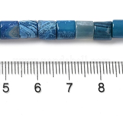 天然石クォーツビーズ連売り  染め  コラム  スチールブルー  7x6mm  穴：1.2mm  約63個/連  15.35''（39センチメートル）&nbsp;G-Q169-A01-01C