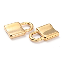 304ステンレスペンダント  南京錠  ゴールドカラー  22.5x15x4mm  穴：6x7mm&nbsp;STAS-J036-007D-G