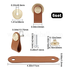 楕円形の革の引き出しハンドル  鉄パーツ  ダークチソウ  110x24x1.5mm&nbsp;AJEW-WH0251-72