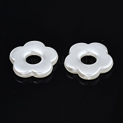 ABSプラスチックパール調ビーズ  花  乳白色  26x27x5mm  穴：1.8mm  約240個/500g&nbsp;OACR-N008-128
