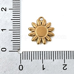 304ステンレススチールエナメルペンダント  花のチャーム  イオンプレーティング（ip）  ホワイト  13.5x12x2mm  穴：1.2mm&nbsp;STAS-B128-99G-B01