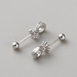 ロムジウムメッキスターリングシルバーペンダントベイル  プラチナ  13.5x4.5mm  穴：4x3mm&nbsp;STER-WH0008-70P